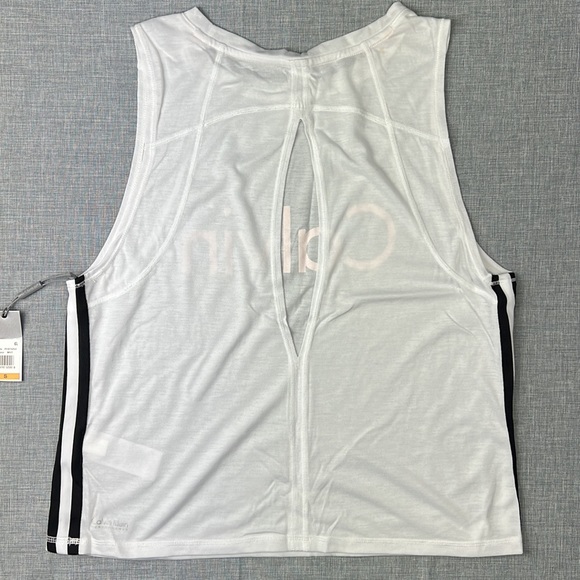 Calvin Klein Performance Racing Stripe Cropped Athletic Tank Top Small - Picture 6 of 7